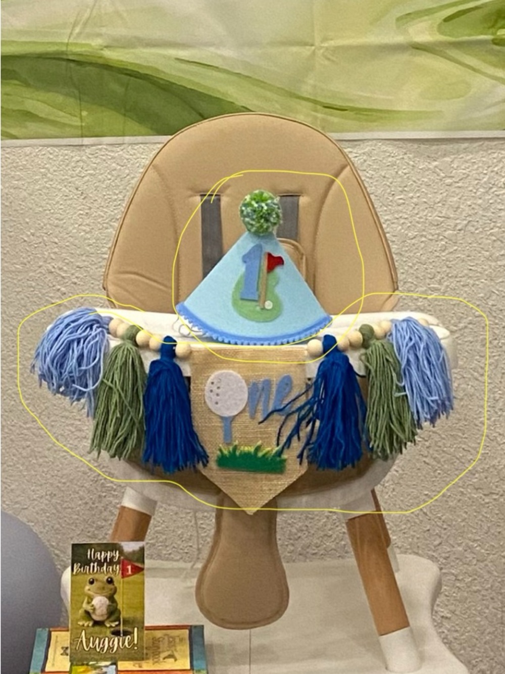 First Birthday High Chair Banner - Golf Theme